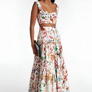 Printed Pleated Skirt Set